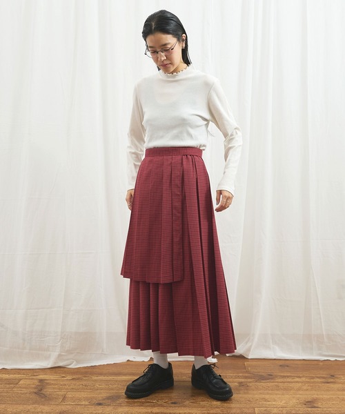 fig London(フィグロンドン)の「apron pleats skirt(スカート・レディース・ベージュ/ブラック/チェック・FREE)」の15枚目の写真