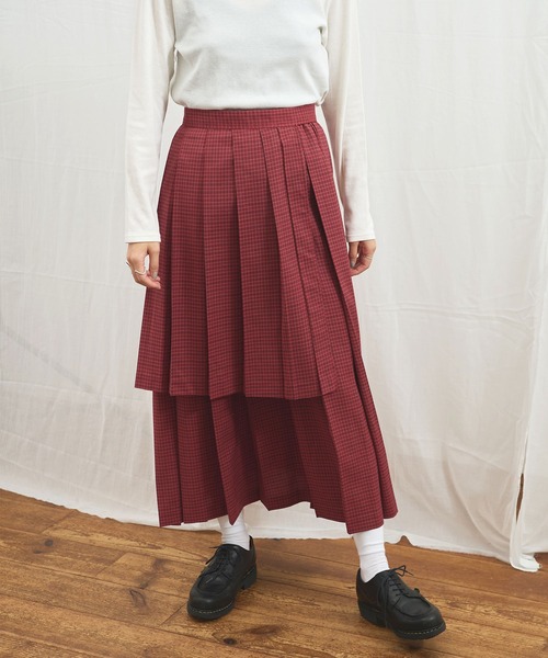 fig London(フィグロンドン)の「apron pleats skirt(スカート・レディース・ベージュ/ブラック/チェック・FREE)」の17枚目の写真