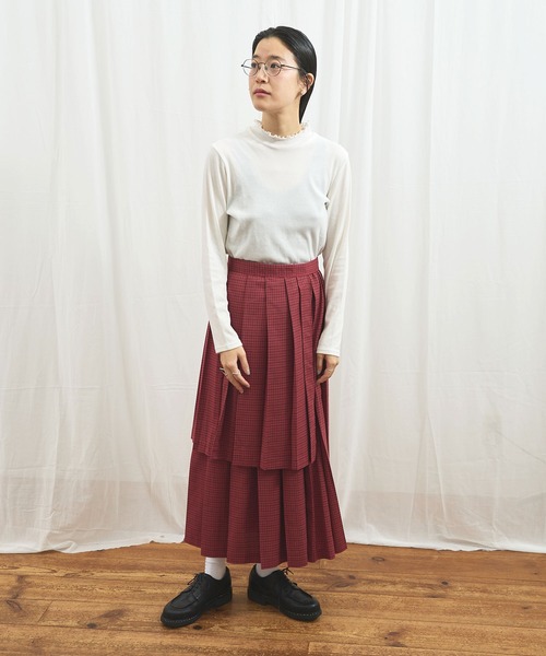fig London(フィグロンドン)の「apron pleats skirt(スカート・レディース・ベージュ/ブラック/チェック・FREE)」の20枚目の写真