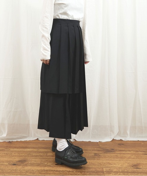 fig London(フィグロンドン)の「apron pleats skirt(スカート・レディース・ベージュ/ブラック/チェック・FREE)」の11枚目の写真