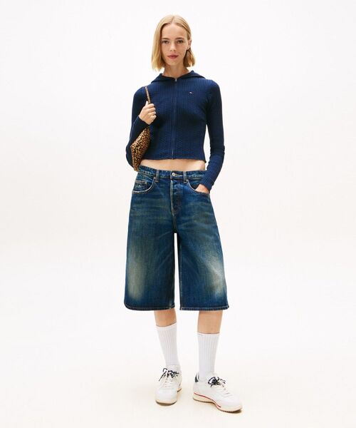 tommy jeans(トミー ジーンズ)の「フードジップアップカーディガン(ニット/セーター・レディース・ライラック系/ネイビー・SMALL/MEDIUM/X-SMALL)」の4枚目の写真