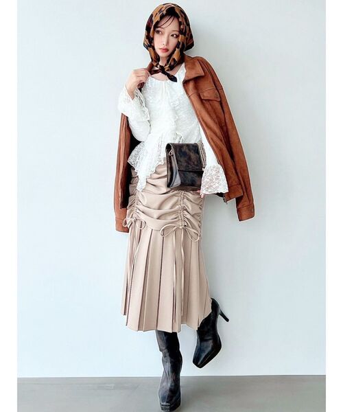 RESEXXY（リゼクシー）の「レオパードスカーフ（バンダナ/スカーフ・レディース・ブラウン/ホワイト・FREE）」の4枚目の写真