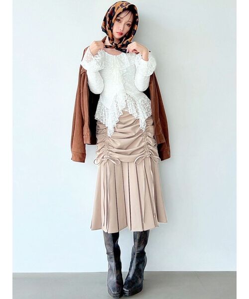 RESEXXY（リゼクシー）の「レオパードスカーフ（バンダナ/スカーフ・レディース・ブラウン/ホワイト・FREE）」の5枚目の写真