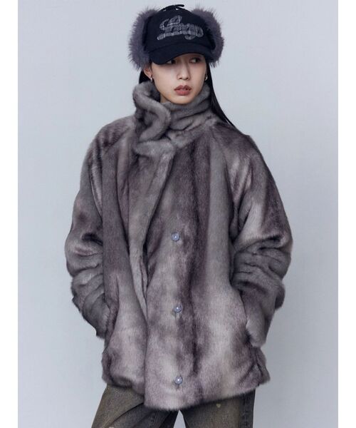 セール】ミディフェイクファーコート（その他アウター）｜EMODA