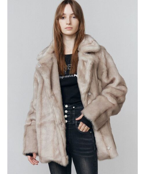 セール】ミディフェイクファーコート（その他アウター）｜EMODA