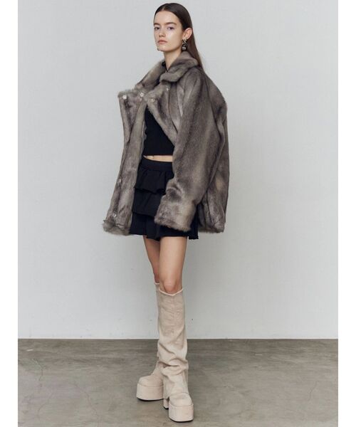 セール】ミディフェイクファーコート（その他アウター）｜EMODA
