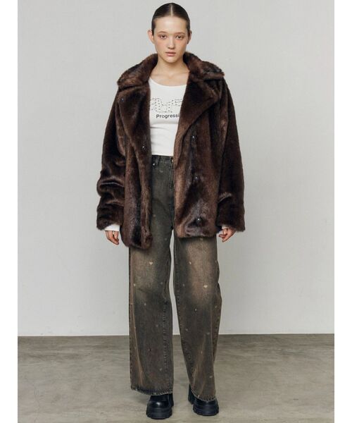 セール】ミディフェイクファーコート（その他アウター）｜EMODA