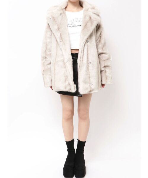 セール】ミディフェイクファーコート（その他アウター）｜EMODA