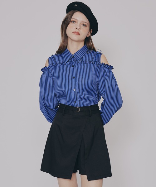 アシメラップスカートライクショートパンツ