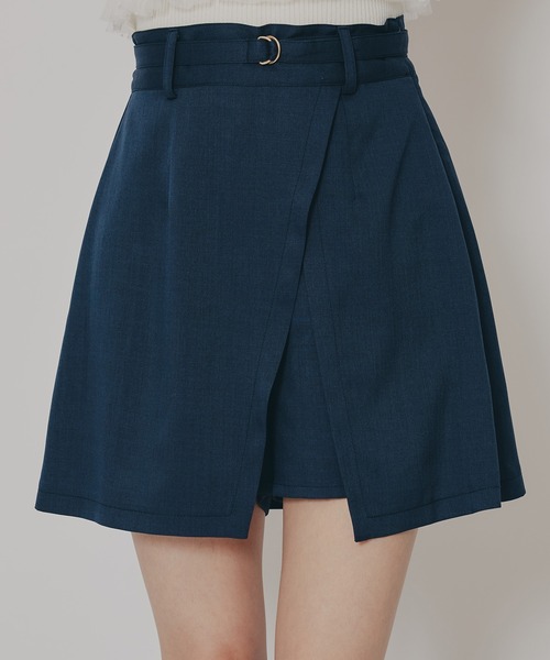 Admiral新品 未使用品Lサイズ パープル ラップスカート風ショートパンツ アシメラップスカートライクショートパンツ