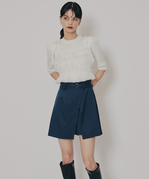 REDYAZEL(レディアゼル)の「アシメラップスカートライクショートパンツ(その他パンツ・レディース・ネイビー/ブラック/グレー・FREE)」の5枚目の写真