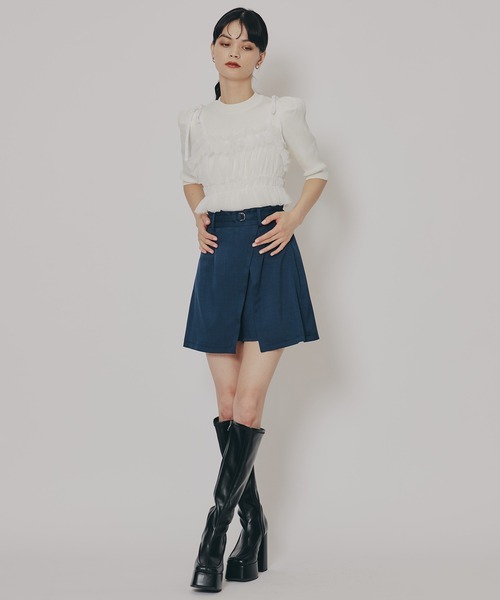 REDYAZEL(レディアゼル)の「アシメラップスカートライクショートパンツ(その他パンツ・レディース・ネイビー/ブラック/グレー・FREE)」の6枚目の写真
