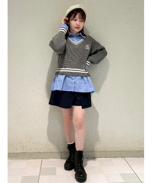 REDYAZEL(レディアゼル)の「アシメラップスカートライクショートパンツ(その他パンツ・レディース・ネイビー/ブラック/グレー・FREE)」の16枚目の写真