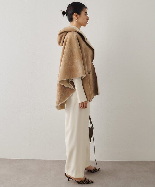 Whim Gazette（ウィムガゼット）の「ムートンポンチョ（ポンチョ・レディース・ベージュ・FREE）」の18枚目の写真