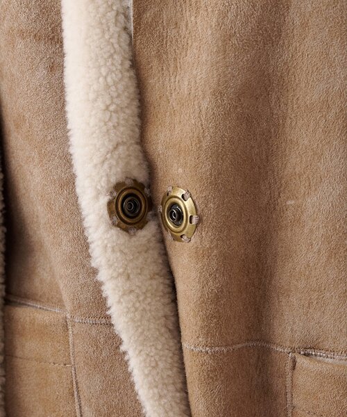 Whim Gazette（ウィムガゼット）の「ムートンポンチョ（ポンチョ・レディース・ベージュ・FREE）」の6枚目の写真