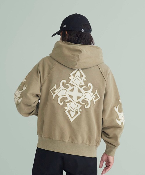 セール】SUPPLIER/サプライヤー Dagger Leather Patch Zip Hoodie