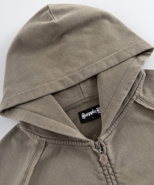 サプライヤーダガーレザーパッチジップフ－ディー 25AW_Dagger-Leather-Patch-Zip-
