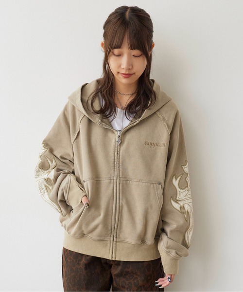 セール】SUPPLIER/サプライヤー Dagger Leather Patch Zip