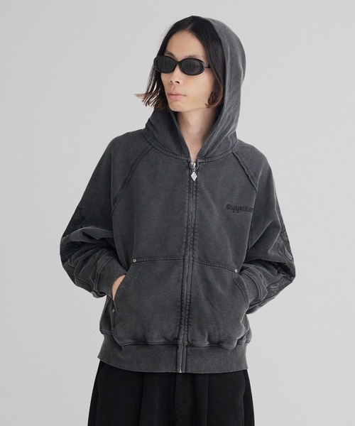 セール】SUPPLIER/サプライヤー Dagger Leather Patch Zip Hoodie