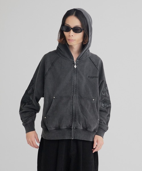 激レア 希少品 SUPPLIER/サプライヤー/ジップパーカー グレー ブラック SUPPLIER（サプライヤー） ジップパーカー