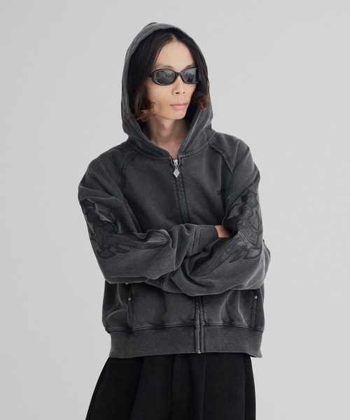 セール】SUPPLIER/サプライヤー Dagger Leather Patch Zip Hoodie