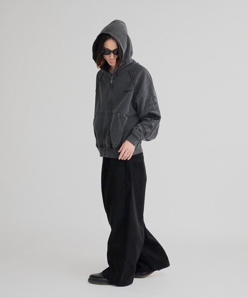 セール】SUPPLIER/サプライヤー Dagger Leather Patch Zip Hoodie