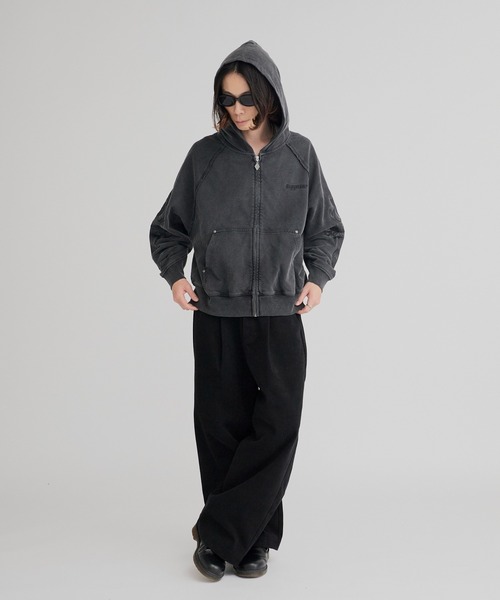 セール】SUPPLIER/サプライヤー Dagger Leather Patch Zip Hoodie