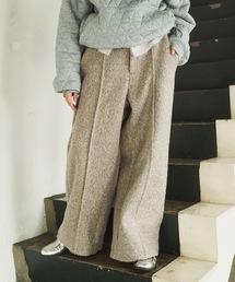 Casper John(LXp[W)Boucle knit pants/u[Njbgpc(̑pc)