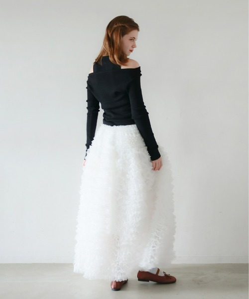 mic by Olu.(ミックバイオルドット)の「< ZOZOTOWN限定 >レイヤードオフショルダーニット(ニット/セーター・レディース・グレー/ブラック/ホワイト・FREE)」の14枚目の写真