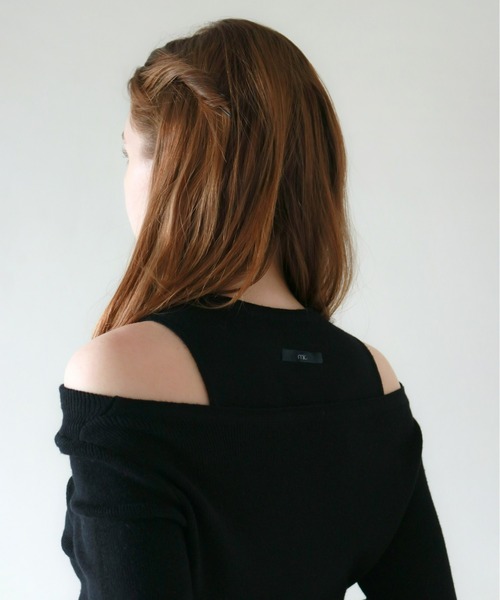 mic by Olu.(ミックバイオルドット)の「< ZOZOTOWN限定 >レイヤードオフショルダーニット(ニット/セーター・レディース・グレー/ブラック/ホワイト・FREE)」の15枚目の写真