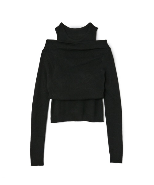 mic by Olu.(ミックバイオルドット)の「< ZOZOTOWN限定 >レイヤードオフショルダーニット(ニット/セーター・レディース・グレー/ブラック/ホワイト・FREE)」の20枚目の写真