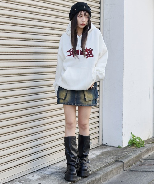 WEGO（ウィゴー）の「WEGO/グラフィックロゴプルパーカー（パーカー・メンズ・アッシュグレー/ネイビー/ブラウン/ブラック/グレー系その他/ワイン/ホワイト/グレー/ブルー・MEDIUM/LARGE/SMALL）」の10枚目の写真