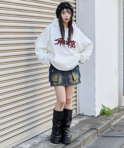 WEGO（ウィゴー）の「WEGO/グラフィックロゴプルパーカー（パーカー・メンズ・アッシュグレー/ネイビー/ブラウン/ブラック/グレー系その他/ワイン/ホワイト/グレー/ブルー・MEDIUM/LARGE/SMALL）」の22枚目の写真