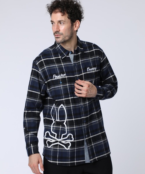 Psycho Bunny（サイコバニー）の「ヴィンテージチェーンステッチ スラブチェックシャツ（シャツ/ブラウス・メンズ・ダークブラウン/ネイビー・X-LARGE/LARGE/MEDIUM）」の7枚目の写真
