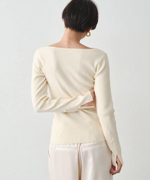 earthy(アーシー)の「リブアシメニット(ニット/セーター・レディース・オフホワイト/ブラック/グレー・FREE)」の15枚目の写真