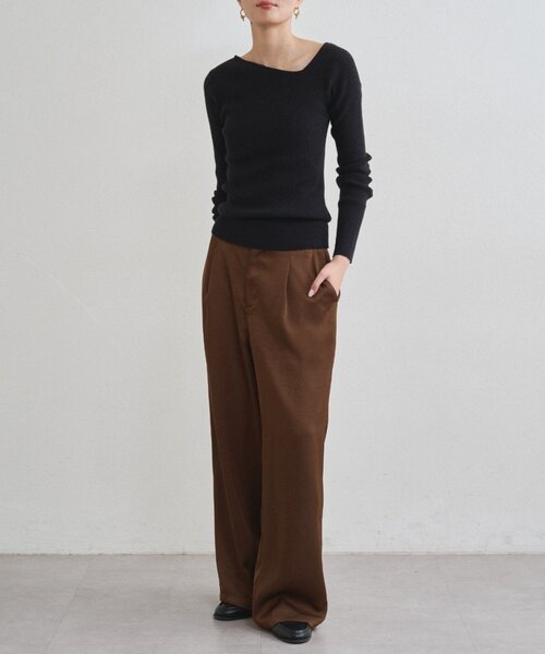 earthy(アーシー)の「リブアシメニット(ニット/セーター・レディース・オフホワイト/ブラック/グレー・FREE)」の19枚目の写真