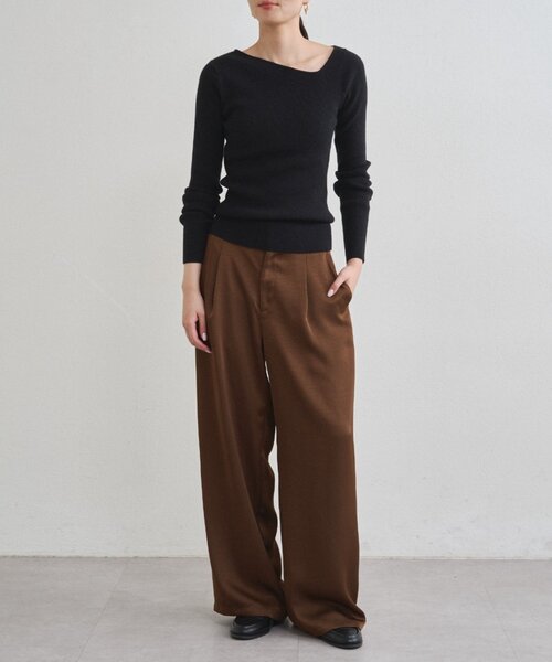 earthy(アーシー)の「リブアシメニット(ニット/セーター・レディース・オフホワイト/ブラック/グレー・FREE)」の21枚目の写真