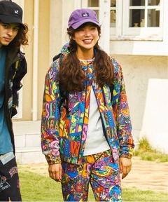 ブランド古着】総柄唐草模様ヌプシダウンジャケット（ダウンジャケット