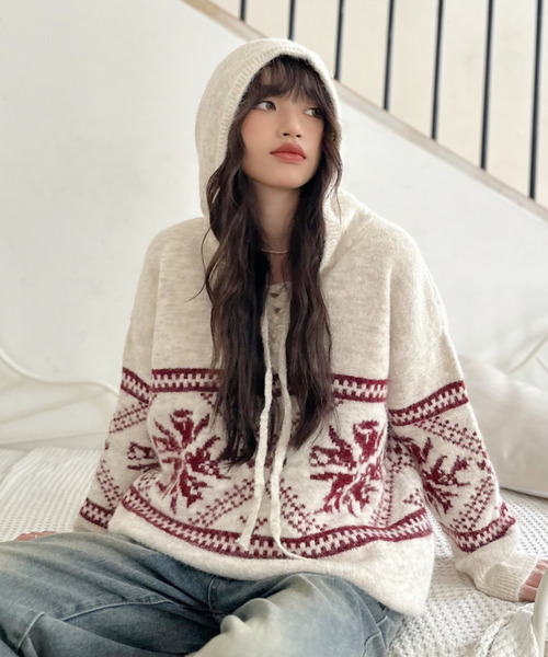 セール】【Good Riddance】フード付き ノルディック プルオーバー