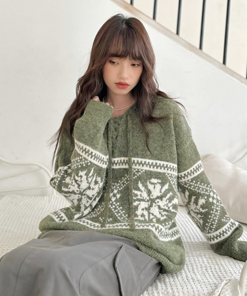 セール】【Good Riddance】フード付き ノルディック プルオーバー