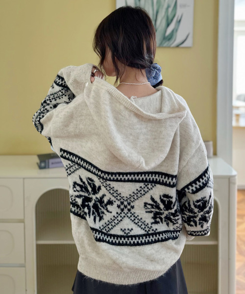 セール】【Good Riddance】フード付き ノルディック プルオーバー