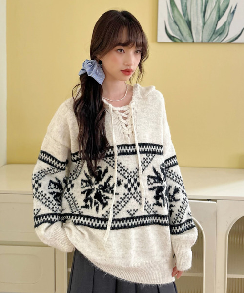 セール】【Good Riddance】フード付き ノルディック プルオーバー