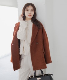 Andemiu | アルパカシャギーハーフコート493957(ピーコート)
