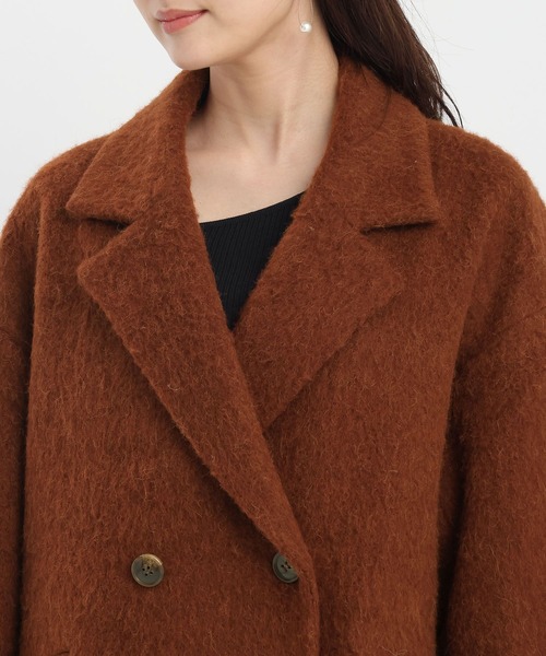 アルパカシャギーハーフコート493957（ピーコート）｜Andemiu