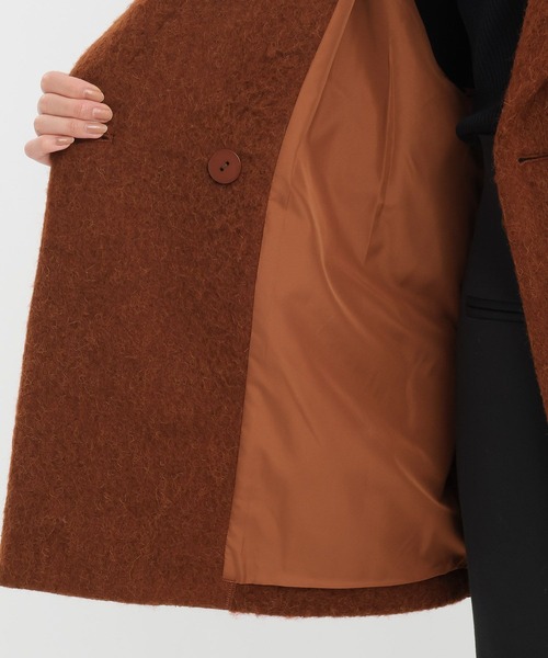 Andemiu(アンデミュウ)の「アルパカシャギーハーフコート493957(ピーコート・レディース・オフホワイト/ブラウン/チェック/ブラウン系その他4/ブラック系1・FREE)」の20枚目の写真