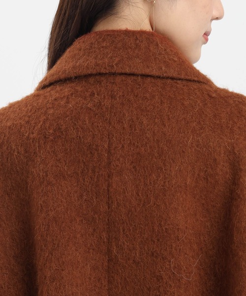 Andemiu(アンデミュウ)の「アルパカシャギーハーフコート493957(ピーコート・レディース・オフホワイト/ブラウン/チェック/ブラウン系その他4/ブラック系1・FREE)」の19枚目の写真