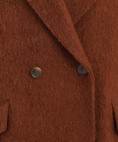 Andemiu(アンデミュウ)の「アルパカシャギーハーフコート493957(ピーコート・レディース・オフホワイト/ブラウン/チェック/ブラウン系その他4/ブラック系1・FREE)」の16枚目の写真