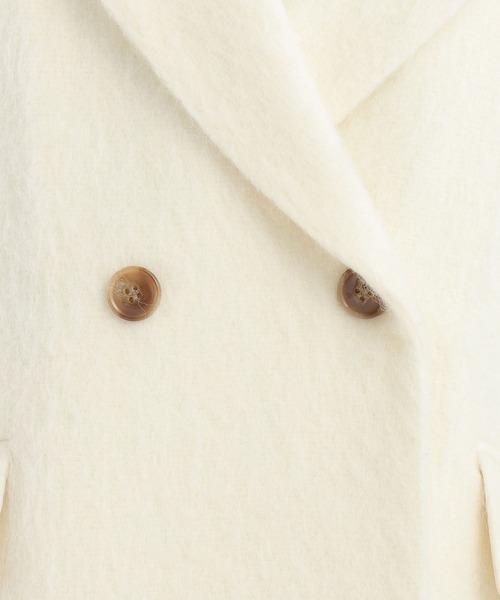 Andemiu(アンデミュウ)の「アルパカシャギーハーフコート493957(ピーコート・レディース・オフホワイト/ブラウン/チェック/ブラウン系その他4/ブラック系1・FREE)」の18枚目の写真