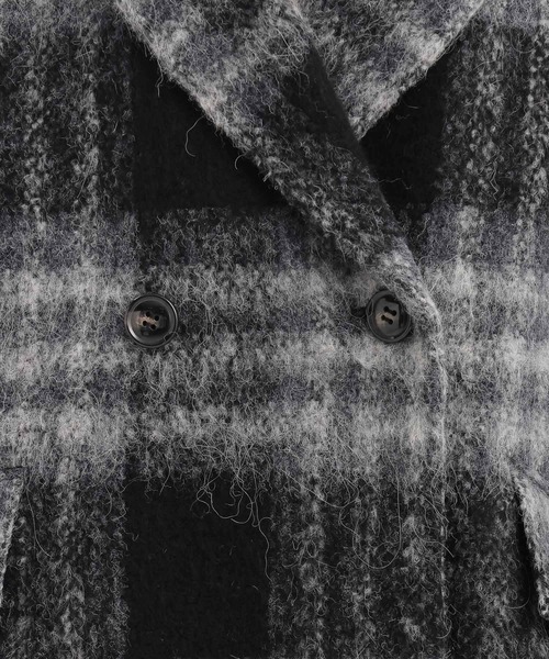 Andemiu(アンデミュウ)の「アルパカシャギーハーフコート493957(ピーコート・レディース・オフホワイト/ブラウン/チェック/ブラウン系その他4/ブラック系1・FREE)」の14枚目の写真