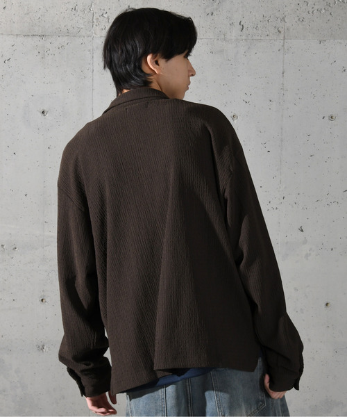 neos(ネオス)の「【neos】ルーズシルエット 楊柳 ロングスリーブ シャツ(シャツ/ブラウス・メンズ・ブラウン/ブルーグリーン/ブラック/グレイッシュベージュ・MEDIUM/LARGE)」の16枚目の写真
